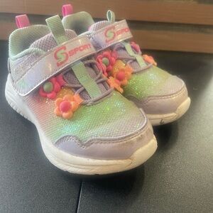 Skechers Kids Glitter Sneakers - Lavender and Pink